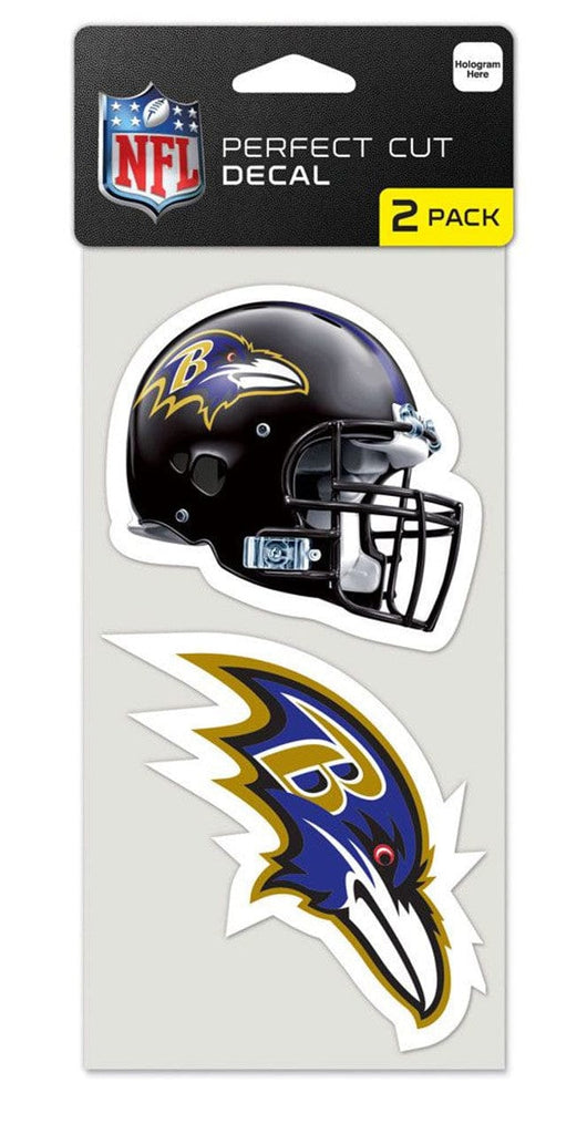 Decal 4x4 Perfect Cut Set of 2 Baltimore Ravens Set of 2 Die Cut Decals 032085475572