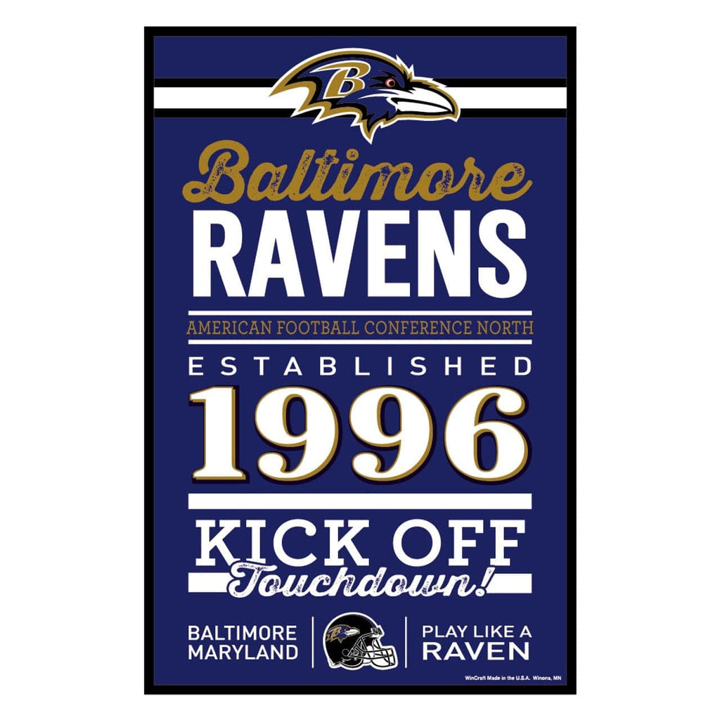 Sign 11x17 Established Home Baltimore Ravens Sign 11x17 Wood Established Design 032085617798