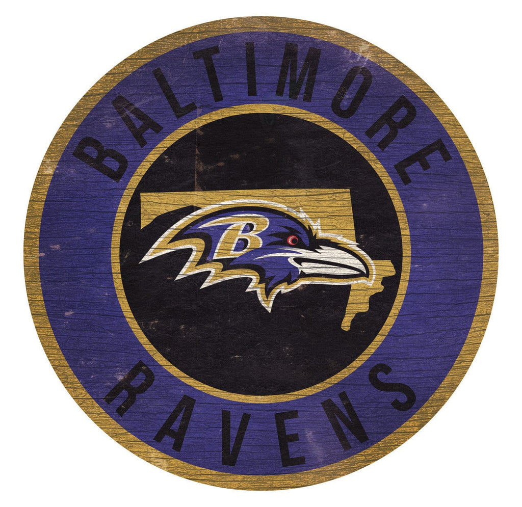 Sign 12 Round State Design Baltimore Ravens Sign Wood 12 Inch Round State Design 878460202063