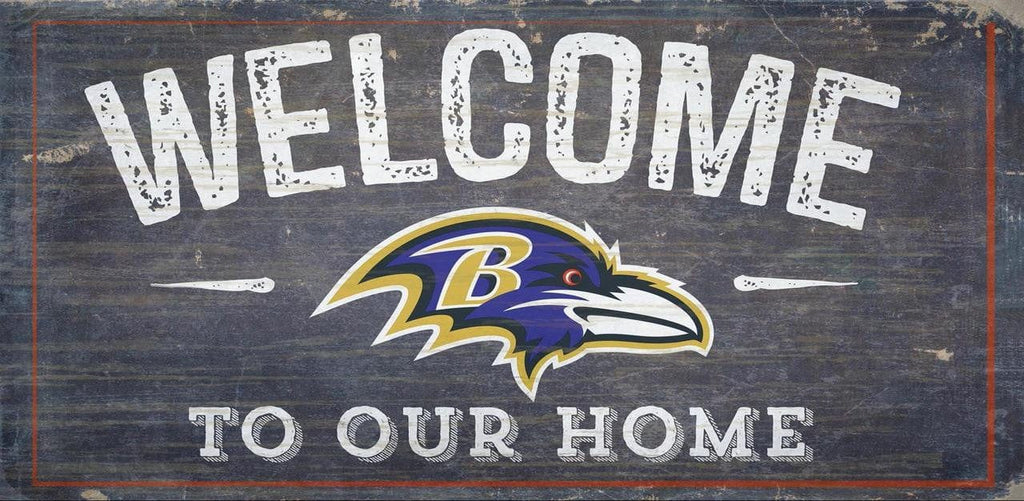 Sign 6x12 Welcome To Our Home Baltimore Ravens Sign Wood 6x12 Welcome To Our Home Design - Special Order 878460048920