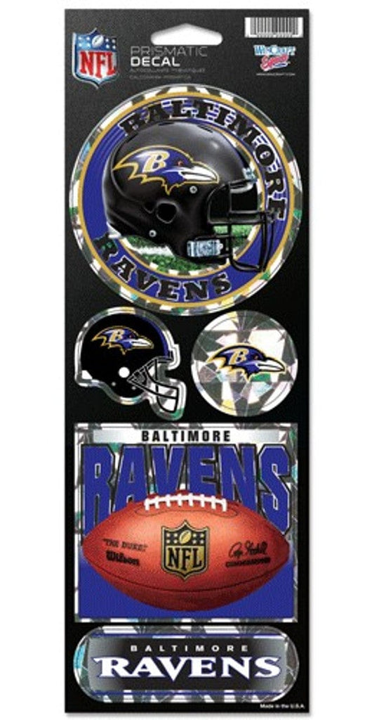 Decal 4x11 Die Cut Prismatic Baltimore Ravens Stickers Prismatic 032085899064