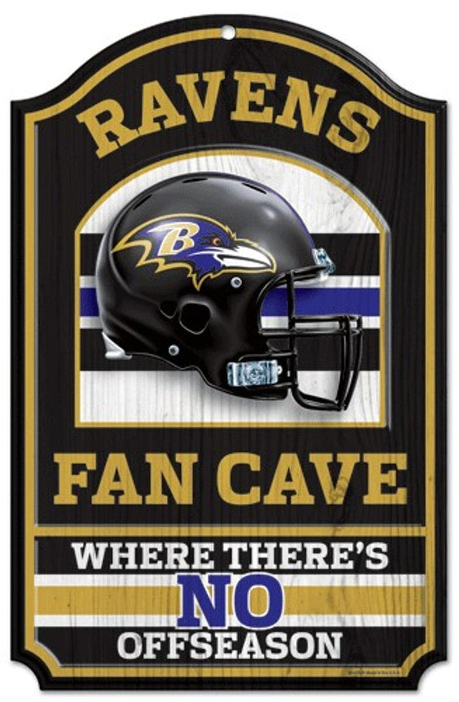 Sign 11x17 Fan Cave Baltimore Ravens Wood Sign - 11"x17" Fan Cave Design 032085052841