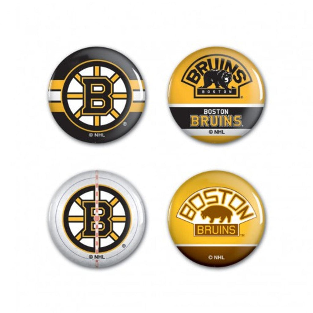 Button Boston Bruins Buttons 4 Pack - Special Order 032085965622