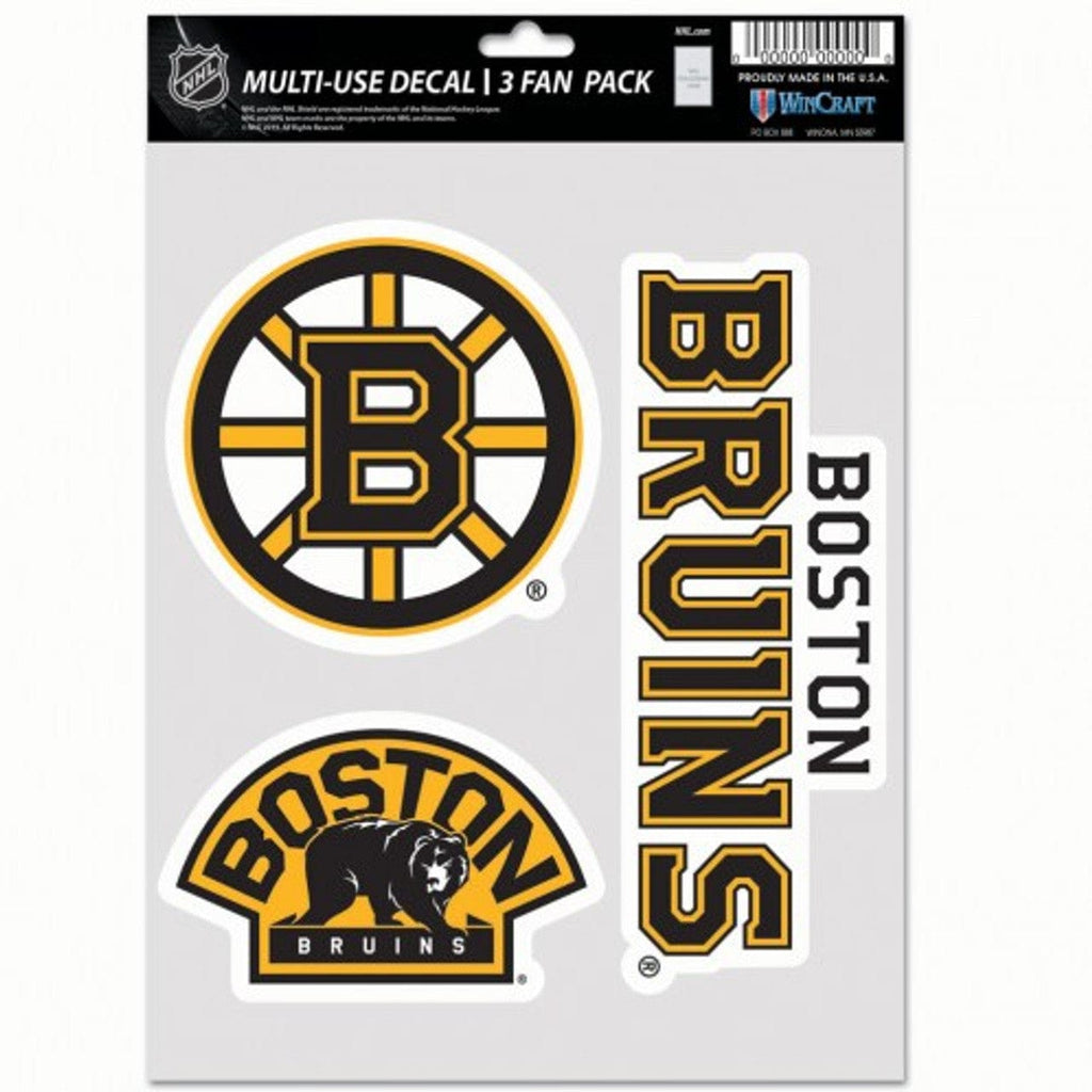 Fan Pack Decals Boston Bruins Decal Multi Use Fan 3 Pack 194166074071