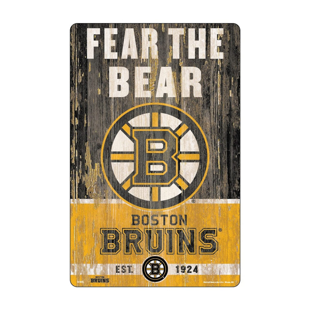 Sign 11x17 Slogan Boston Bruins Sign 11x17 Wood Slogan Design 032085226822