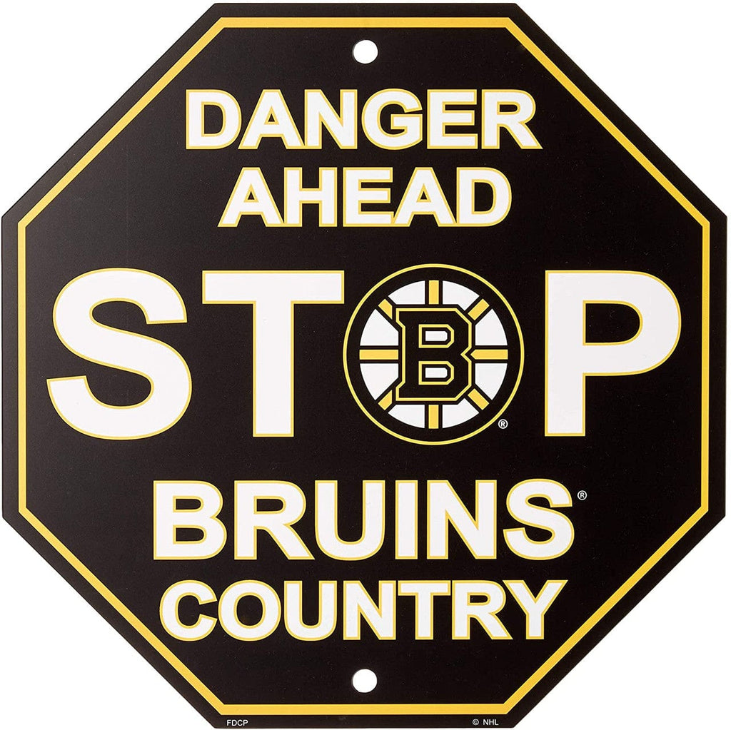 Boston Bruins Boston Bruins Sign 12x12 Plastic Stop Style CO 023245805087