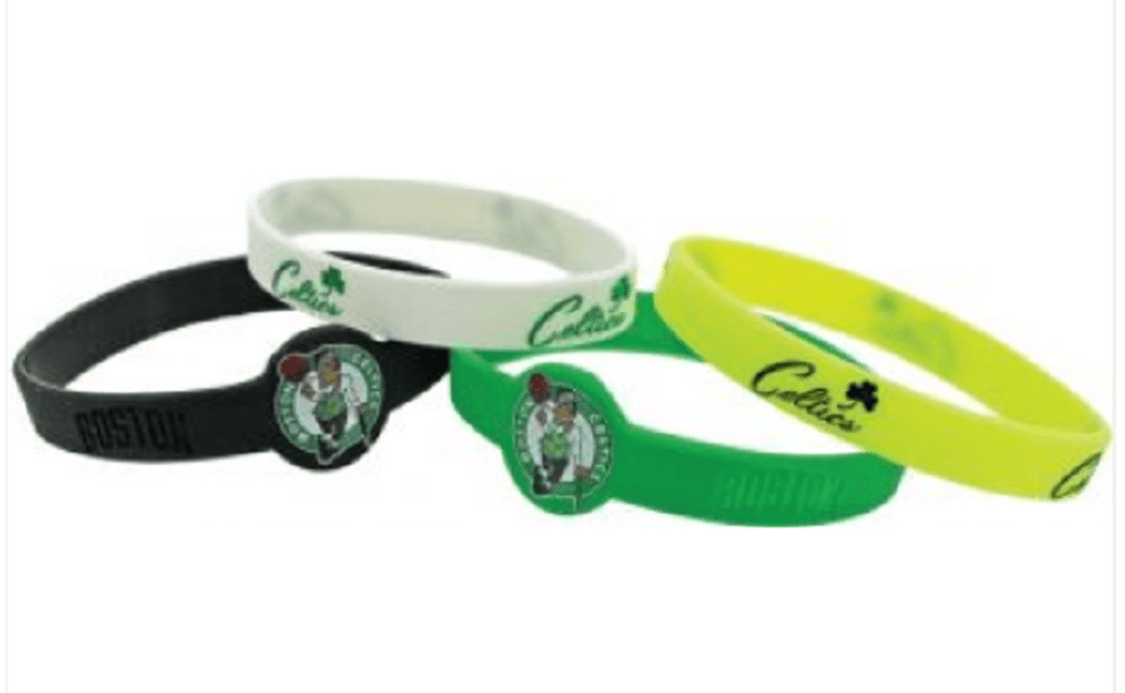 Jewelry Bracelets 4 Packs Boston Celtics Bracelets 4 Pack Silicone 763264091077