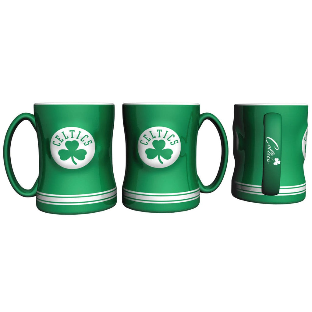 Drinkware Boston Celtics Coffee Mug 14oz Sculpted Relief Team Color 806293338246