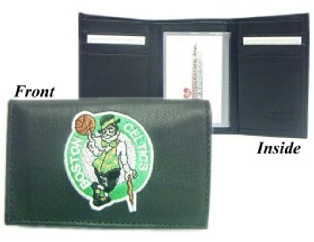 Wallet Leather Trifold Boston Celtics Embroidered Leather Tri-Fold Wallet 024994265023