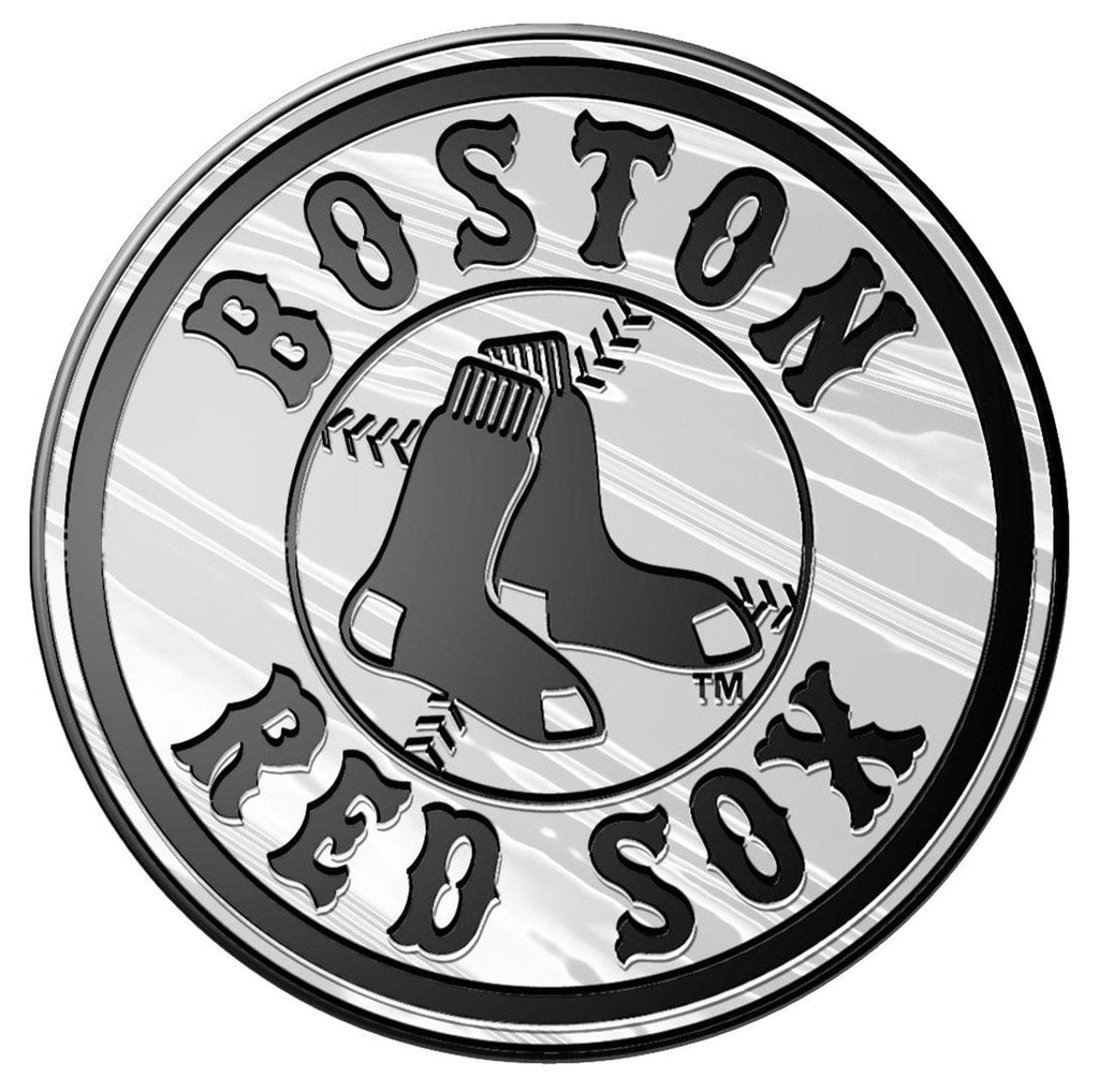 Auto Emblem Chrome Boston Red Sox Auto Emblem - Silver - Round Logo 681620530551