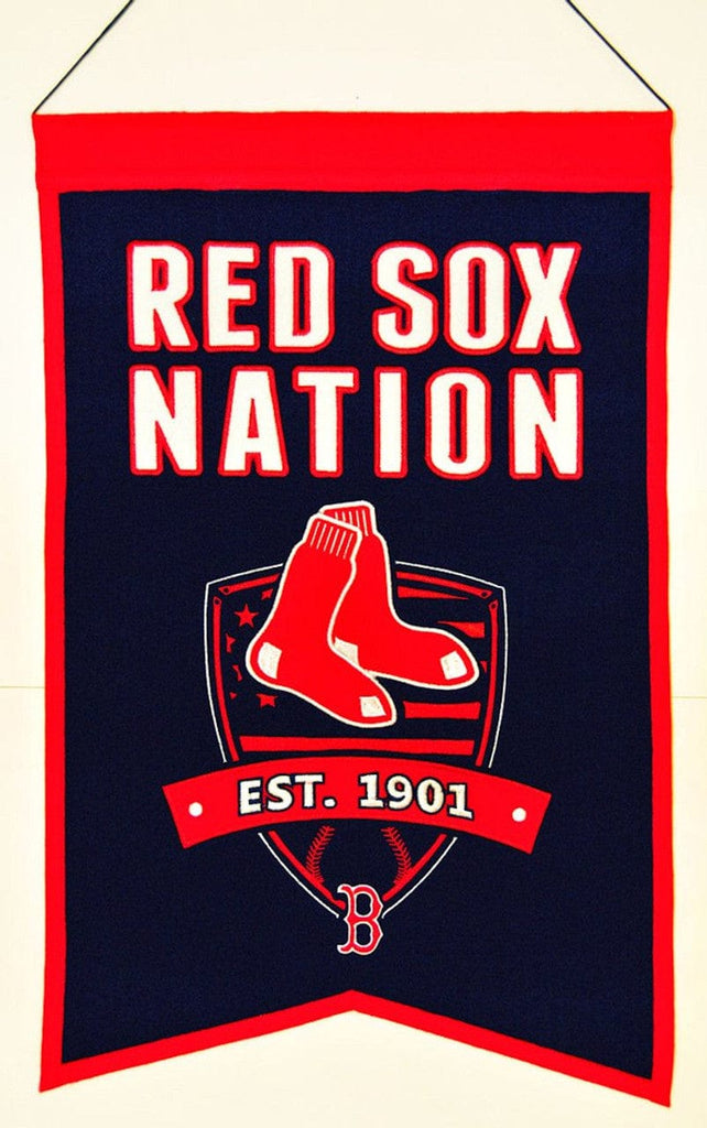 Banner 14x22 Wool Nations Boston Red Sox Banner 14x22 Wool Nations 674088305007