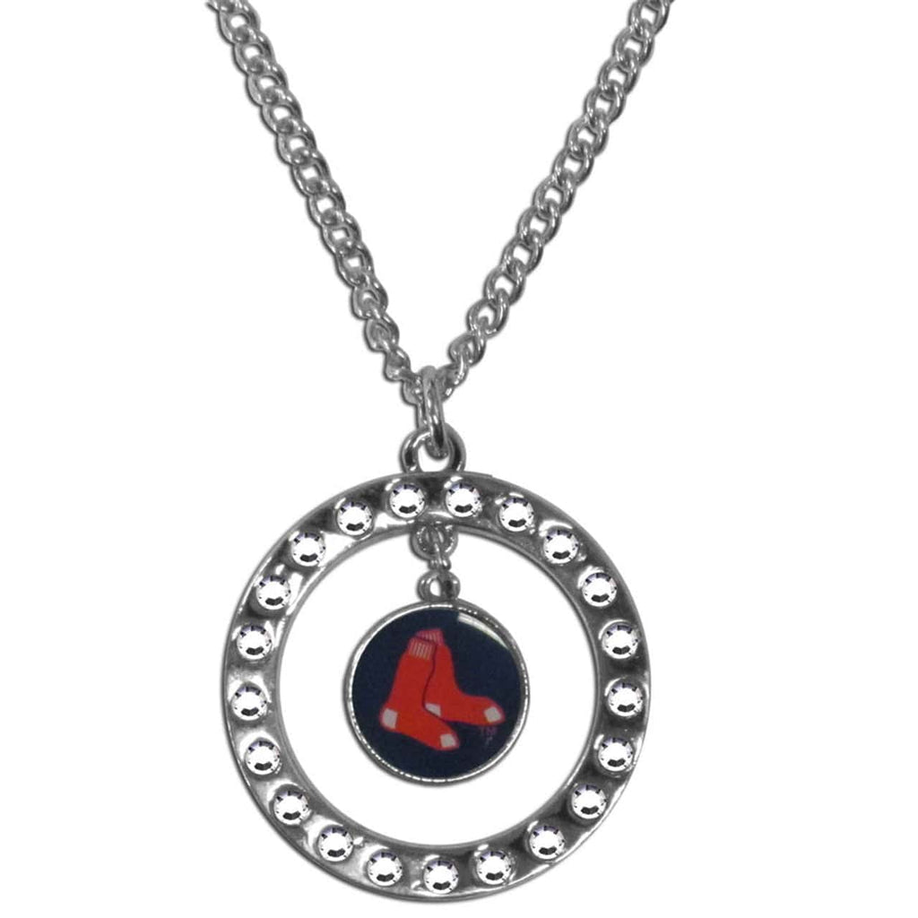 Boston Red Sox Boston Red Sox Necklace Chain Rhinestone Hoop CO 754603275111