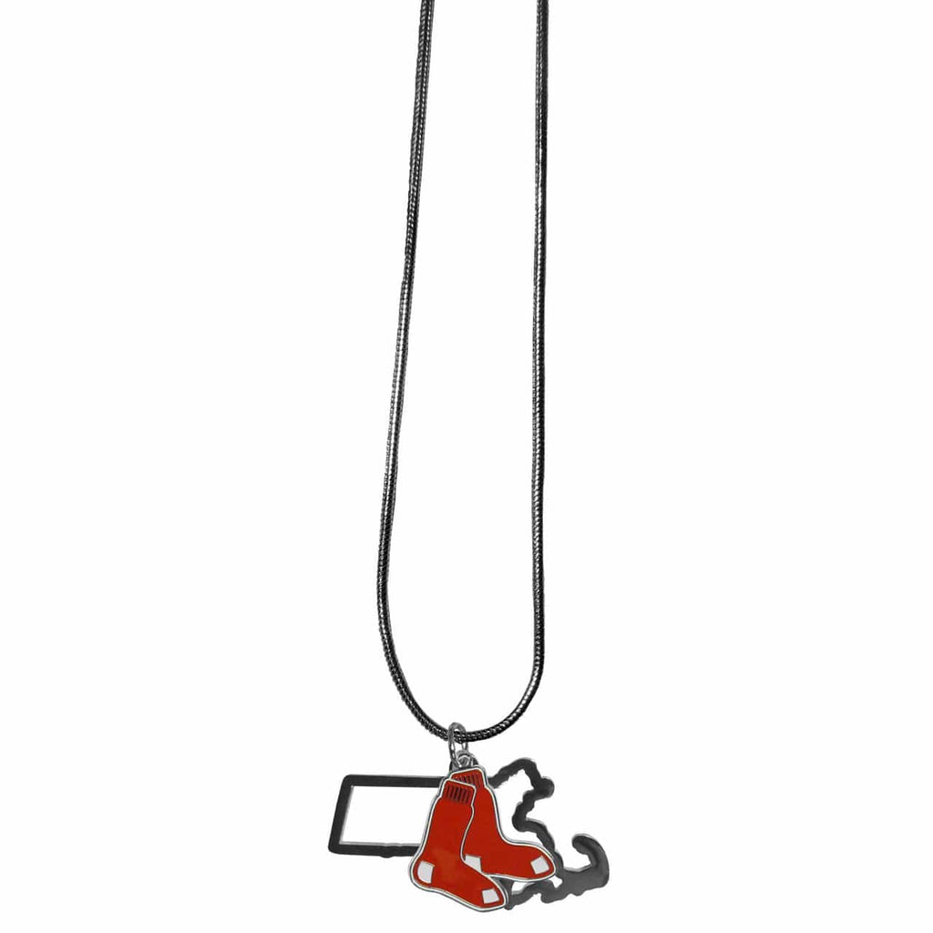 Boston Red Sox Boston Red Sox Necklace Chain with State Shape Charm CO 754603676284