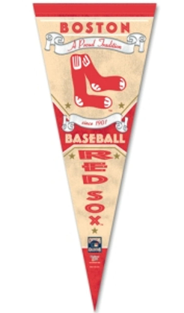 Pennant 12x30 Premium Boston Red Sox Pennant 12x30 Premium Style Cooperstown Design - Special Order 032085654663