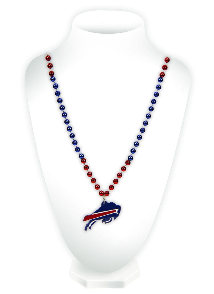 Jewelry Neck Beads Mdln Mardi G Buffalo Bills Beads with Medallion Mardi Gras Style 094746543822