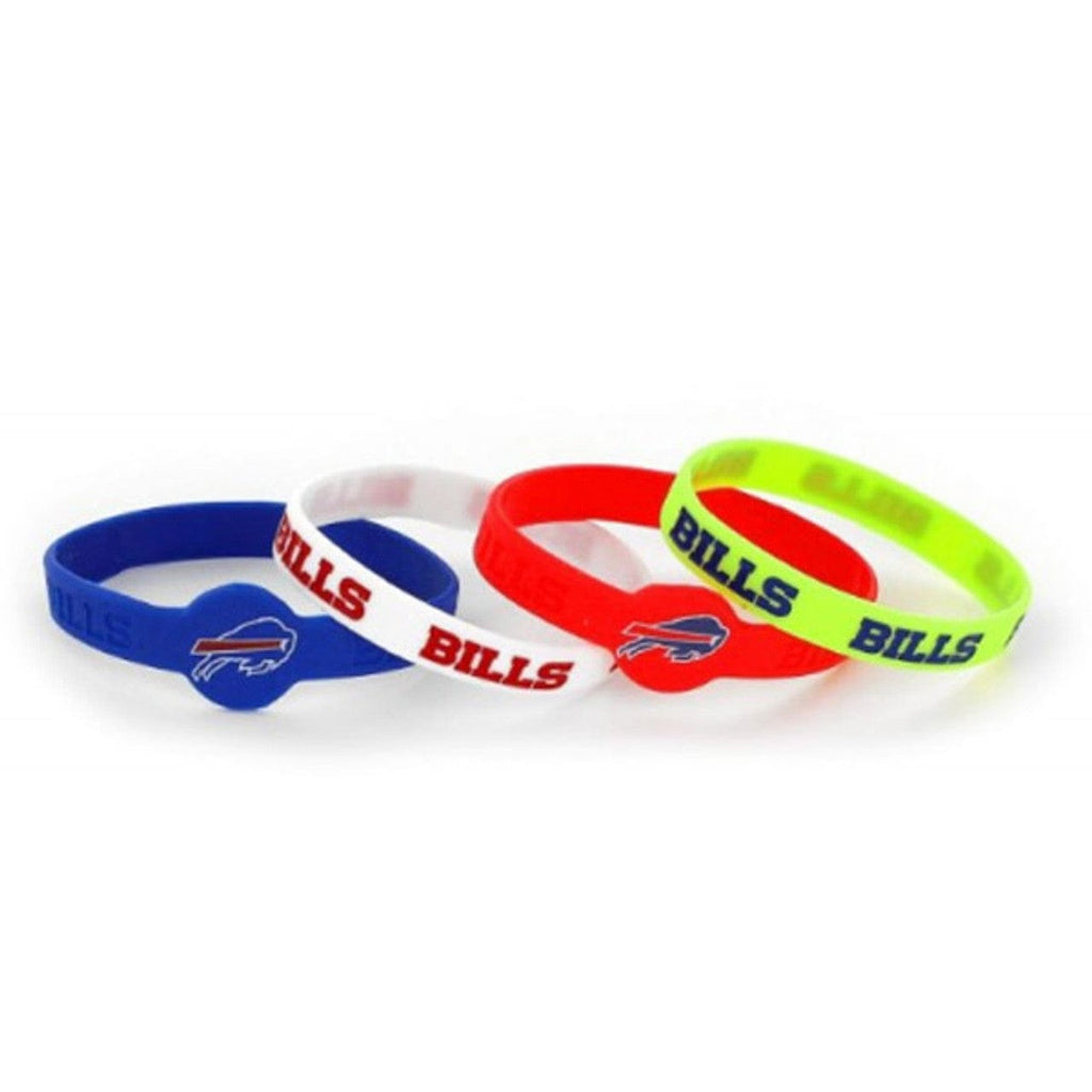 Jewelry Bracelets 4 Packs Buffalo Bills Bracelets 4 Pack Silicone - Special Order 763264361491