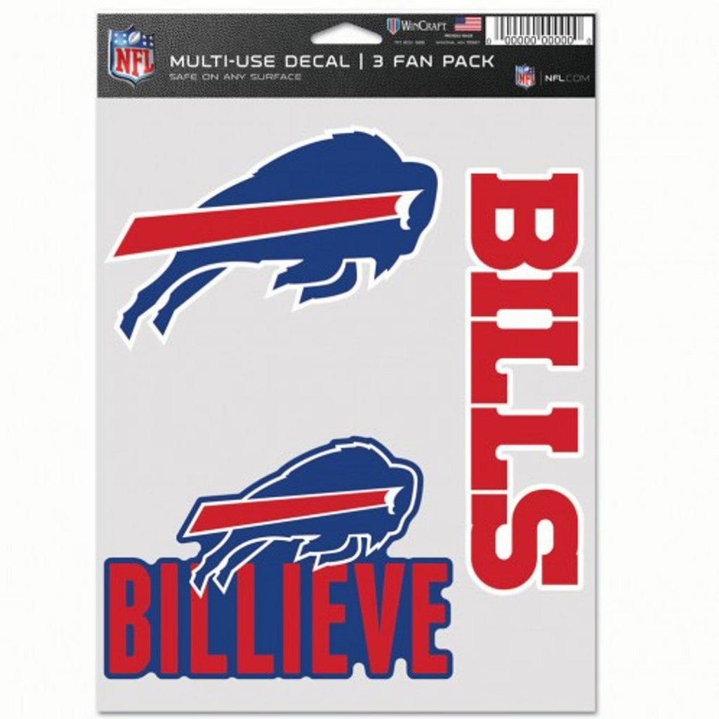 Fan Pack Decals Buffalo Bills Decal Multi Use Fan 3 Pack 194166077867