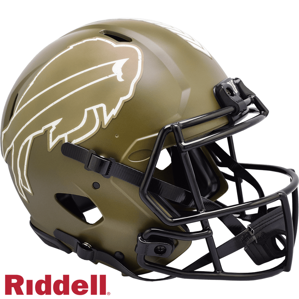 Salute to Service Helmets Buffalo Bills Helmet Riddell Authentic Full Size Speed Style Salute To Service 095855631981