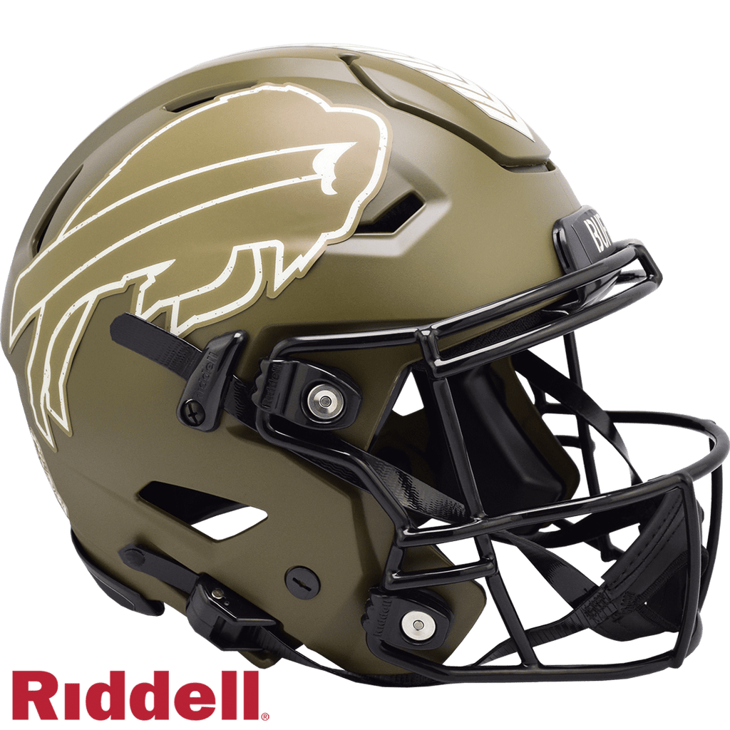 Salute to Service Helmets Buffalo Bills Helmet Riddell Authentic Full Size SpeedFlex Style Salute To Service 095855631646