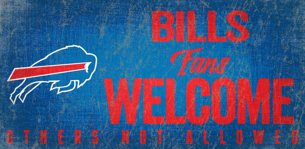 Sign 12x6 Fans Welcome Buffalo Bills Wood Sign Fans Welcome 12x6 878460152542