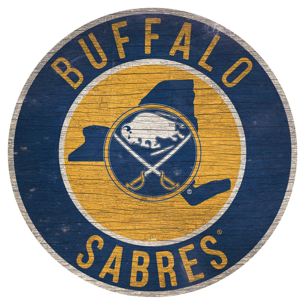 Buffalo Sabres Buffalo Sabres Sign Wood 12 Inch Round State Design 878460371318
