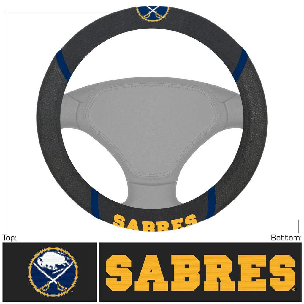 Steering Wheel Covers Mesh Buffalo Sabres Steering Wheel Cover Mesh/Stitched 842989048433