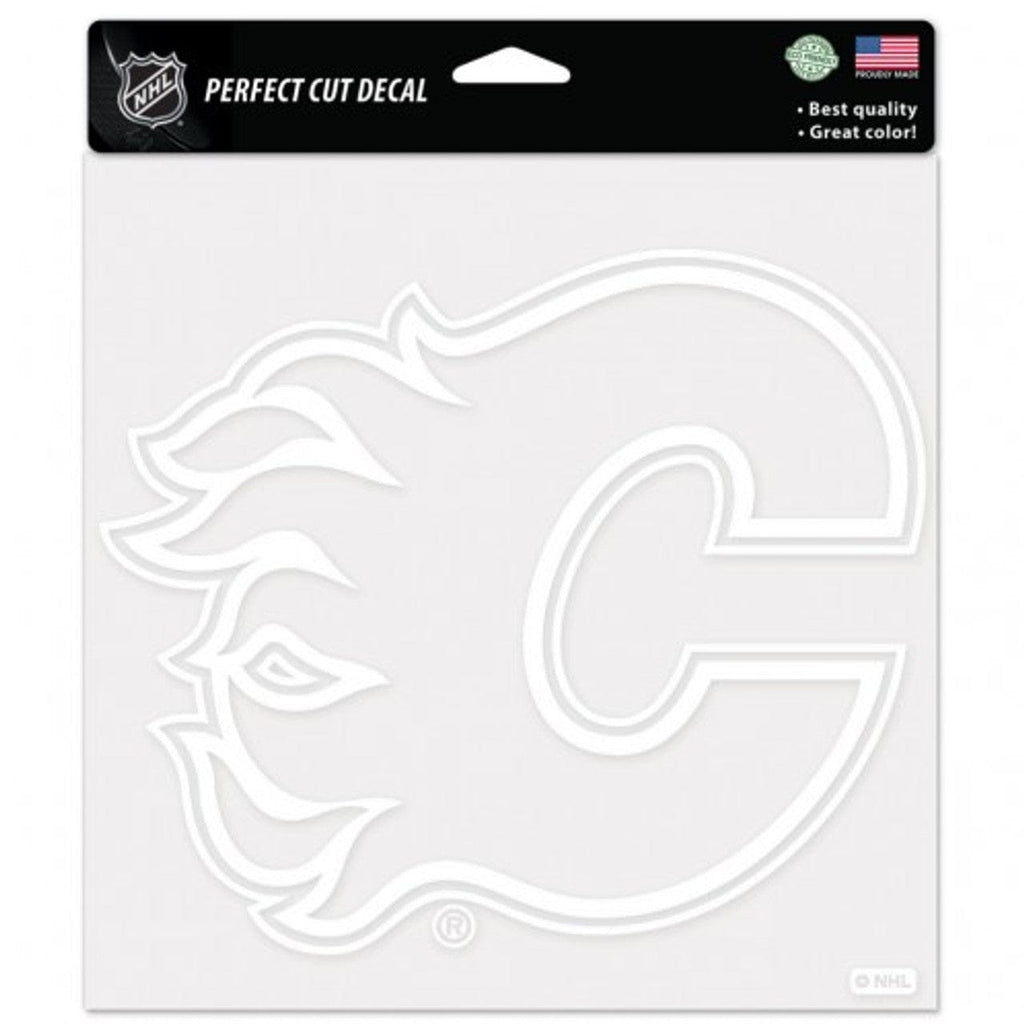 Decal 8x8 Perfect Cut White Calgary Flames Decal 8x8 Perfect Cut White 032085295637