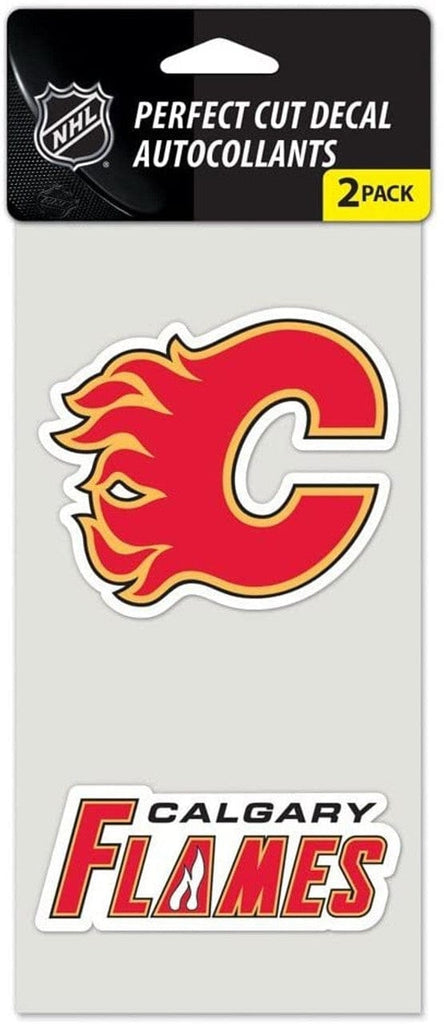 Decal 4x4 Perfect Cut Set of 2 Calgary Flames Set of 2 Die Cut Decals - Special Order 032085481993