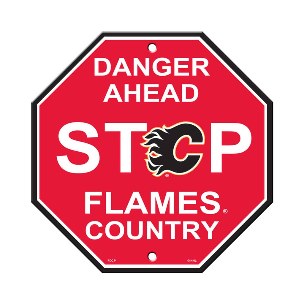 Calgary Flames Calgary Flames Sign 12x12 Plastic Stop Style CO 023245805216