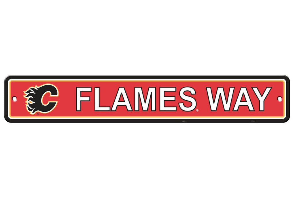 Calgary Flames Calgary Flames Sign 4x24 Plastic Street Style CO 023245803212