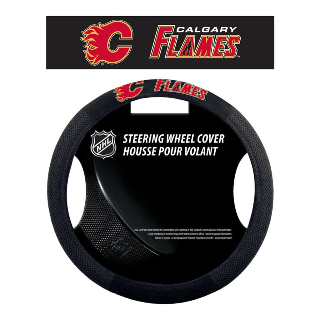 Calgary Flames Calgary Flames Steering Wheel Cover Mesh Style CO 023245885218