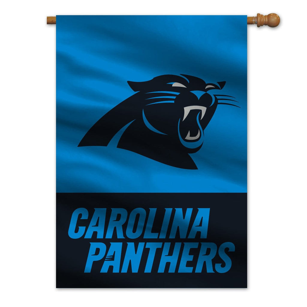 Carolina Panthers Carolina Panthers Banner 28x40 House Flag Style 2 Sided Split Design CO 023245996754