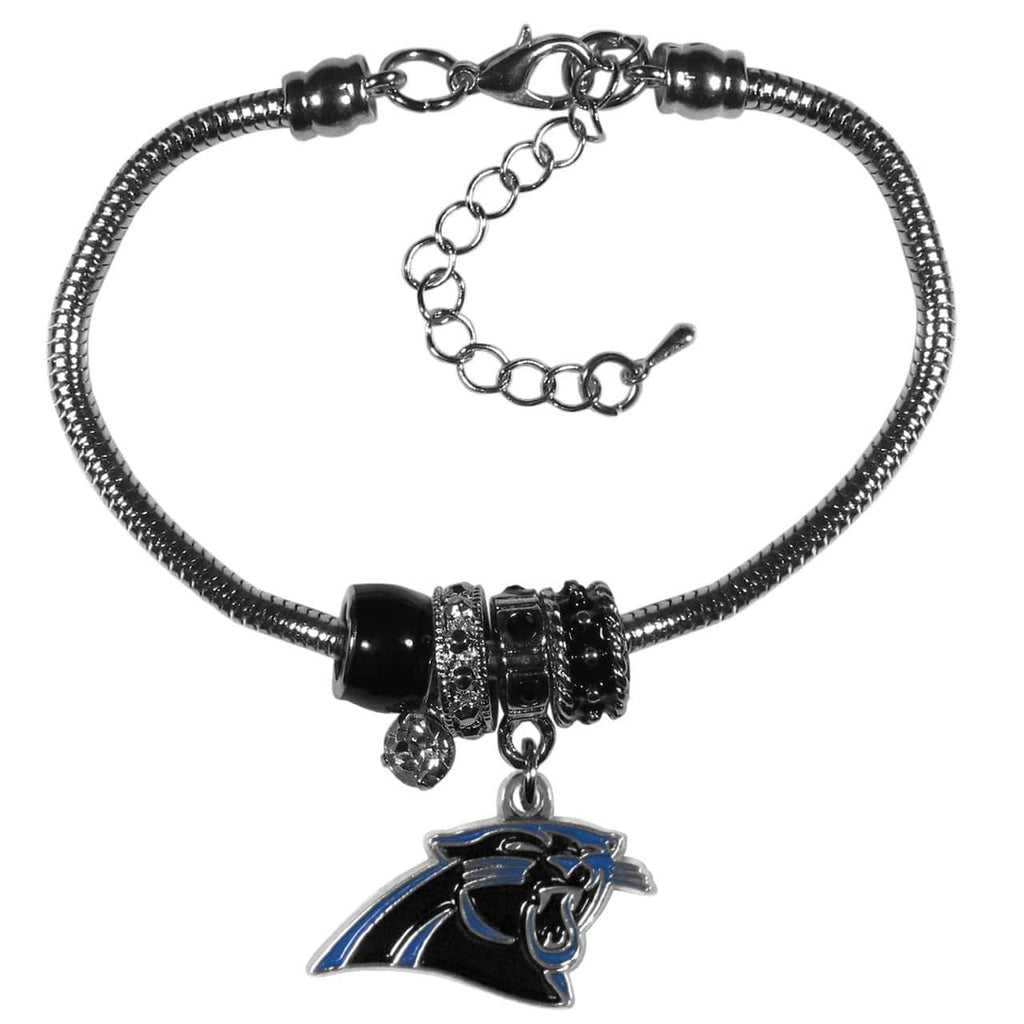 Jewelry Bracelet Euro Bead Carolina Panthers Bracelet Euro Bead Style 754603138799