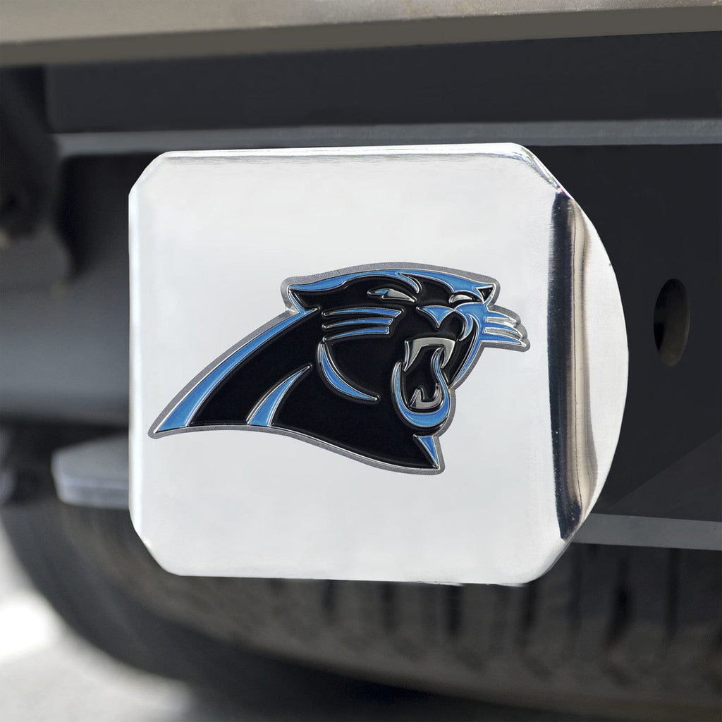 Auto Hitch Covers Carolina Panthers Hitch Cover Color Emblem on Chrome 842281125405