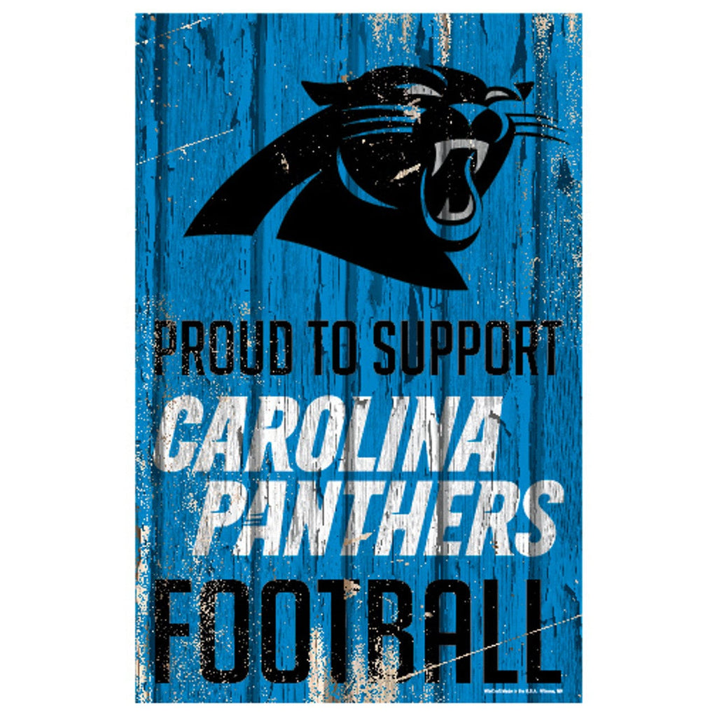 Sign 11x17 Proud To Support Carolina Panthers Sign 11x17 Wood Proud to Support Design 032085880802