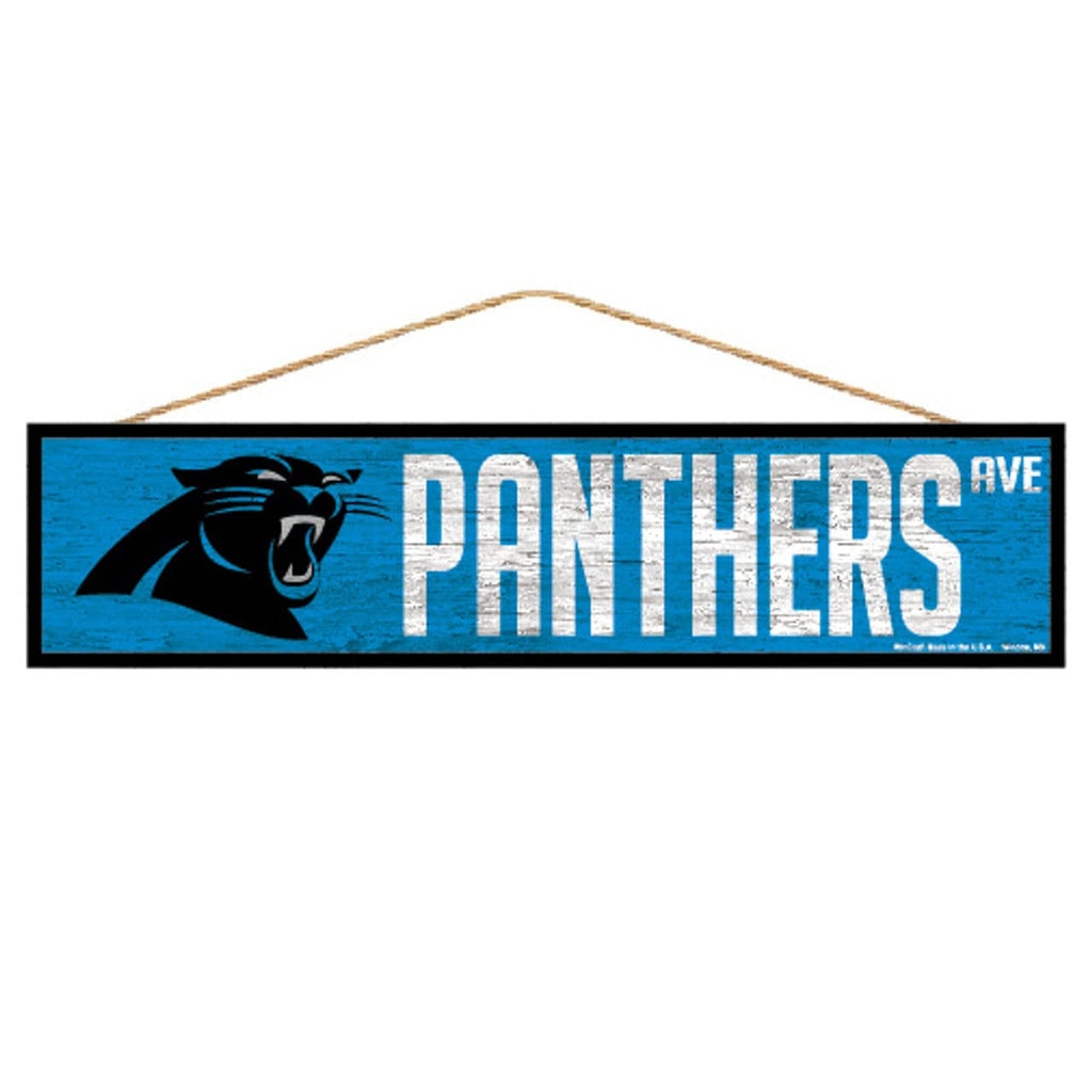 Sign 4x17 Avenue Carolina Panthers Sign 4x17 Wood Avenue Design 032085928412