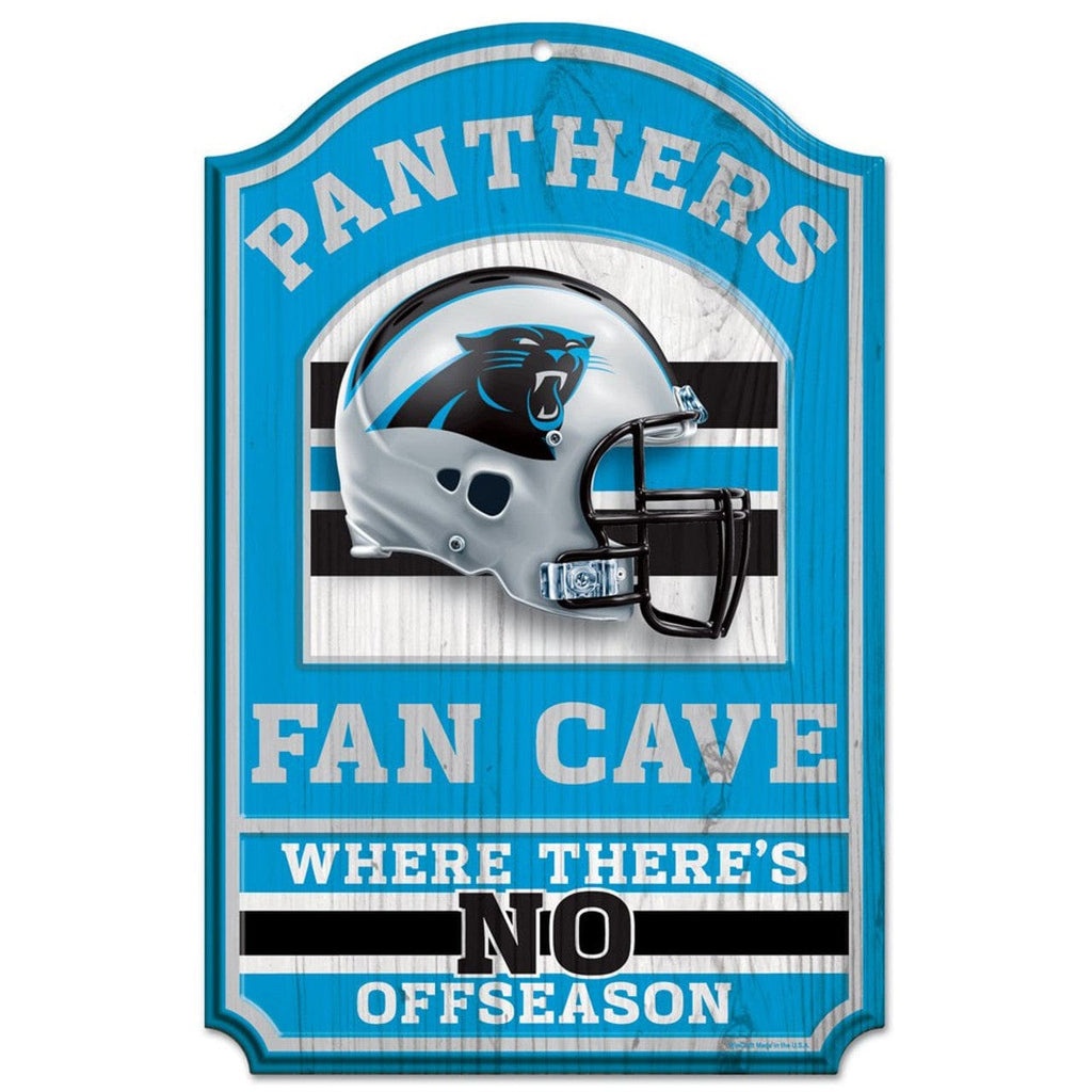 Sign 11x17 Fan Cave Carolina Panthers Wood Sign - 11"x17" Fan Cave Design 032085054029