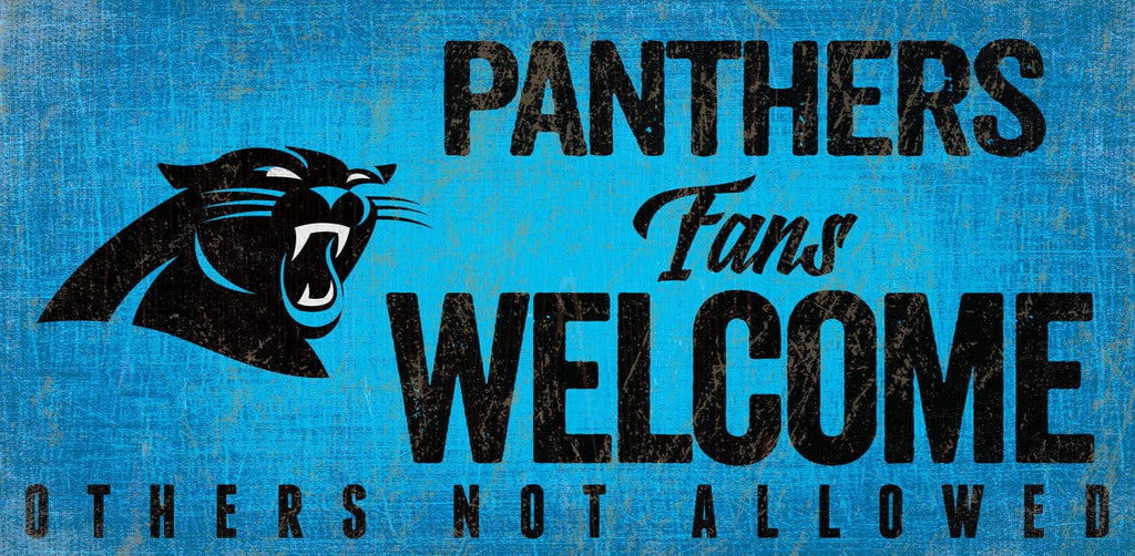 Sign 12x6 Fans Welcome Carolina Panthers Wood Sign Fans Welcome 12x6 878460152559