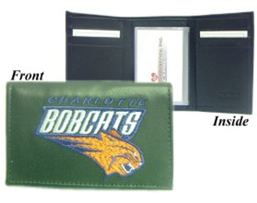 NBA Legacy Teams Charlotte Bobcats Wallet Trifold Embroidered Leather 024994265313