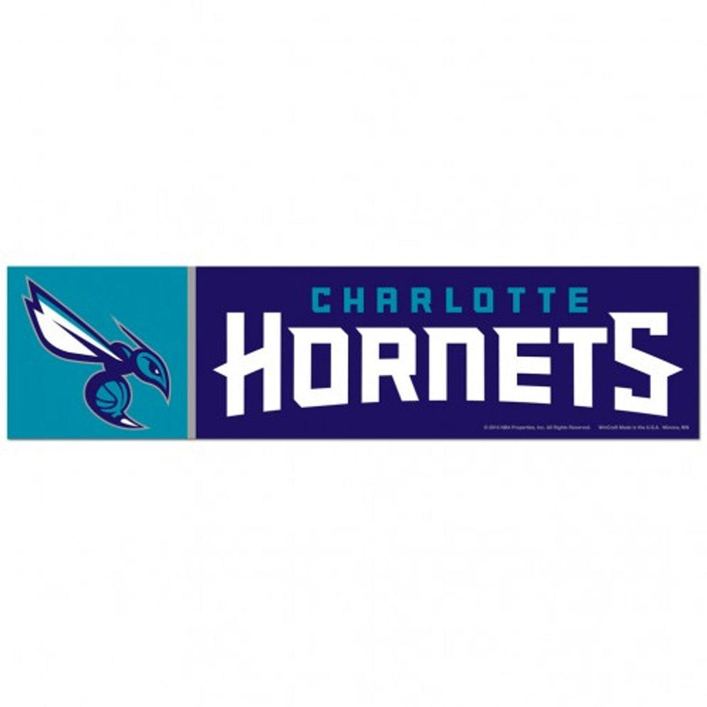 Decal 3x12 Bumper Strip Style Charlotte Hornets Decal 3x12 Bumper Strip Style - Special Order 032085173997