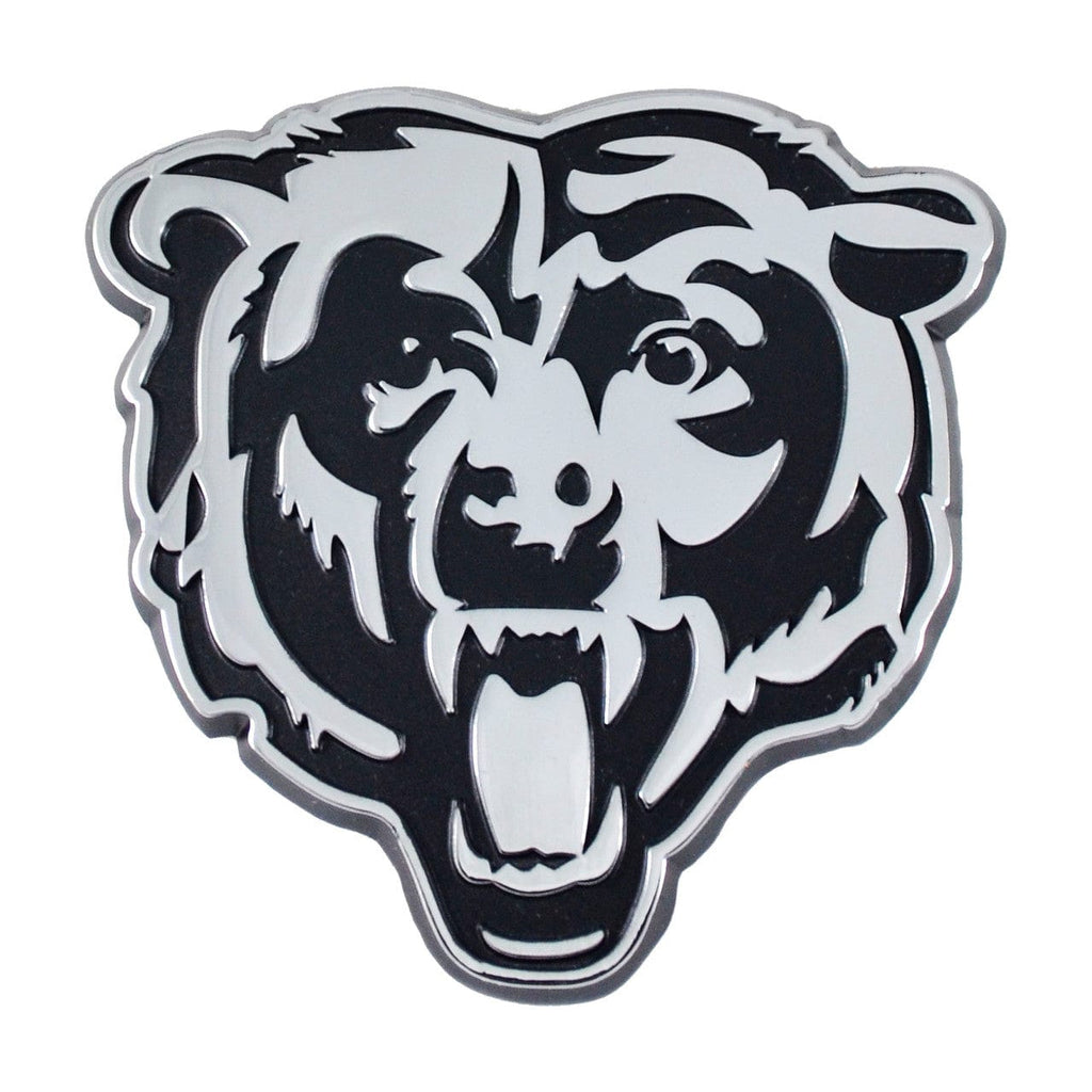 Chicago Bears Chicago Bears Auto Emblem Premium Metal Chrome Bear Head 842989056070