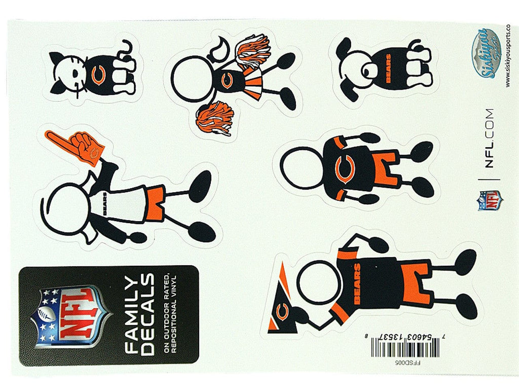 Decal 5x7 Family Sheet Chicago Bears Decal 5x7 Family Sheet 754603135378