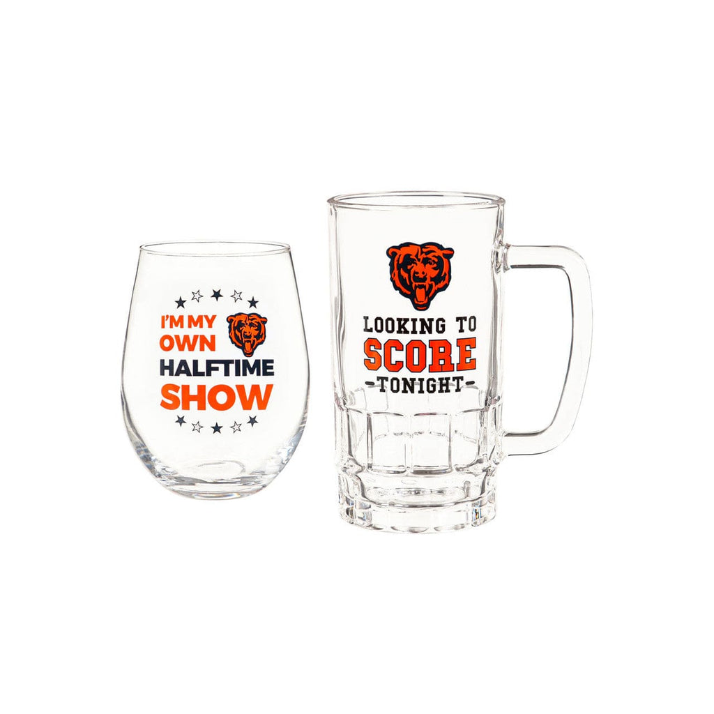 Boxed Stemless Wine & Tankard Chicago Bears Drink Set Boxed 17oz Stemless Wine and 16oz Tankard 801946614821