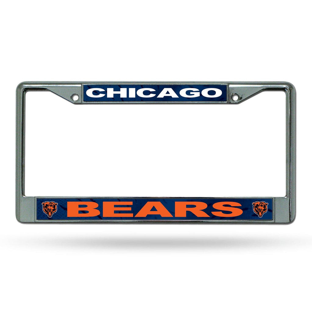 License Frame Chrome Chicago Bears License Plate Frame Chrome Printed Insert 611407026465