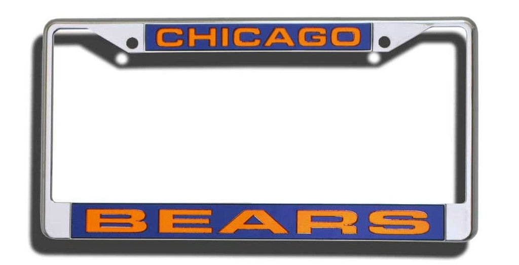 License Frame Chrome Chicago Bears License Plate Frame Laser Cut Chrome 094746402426