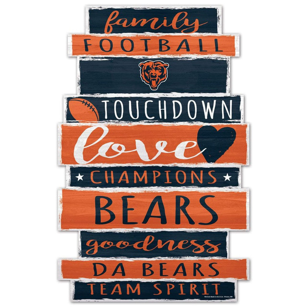 Sign 11x17 Established Home Chicago Bears Sign 11x17 Wood Family Word Design 032085617873