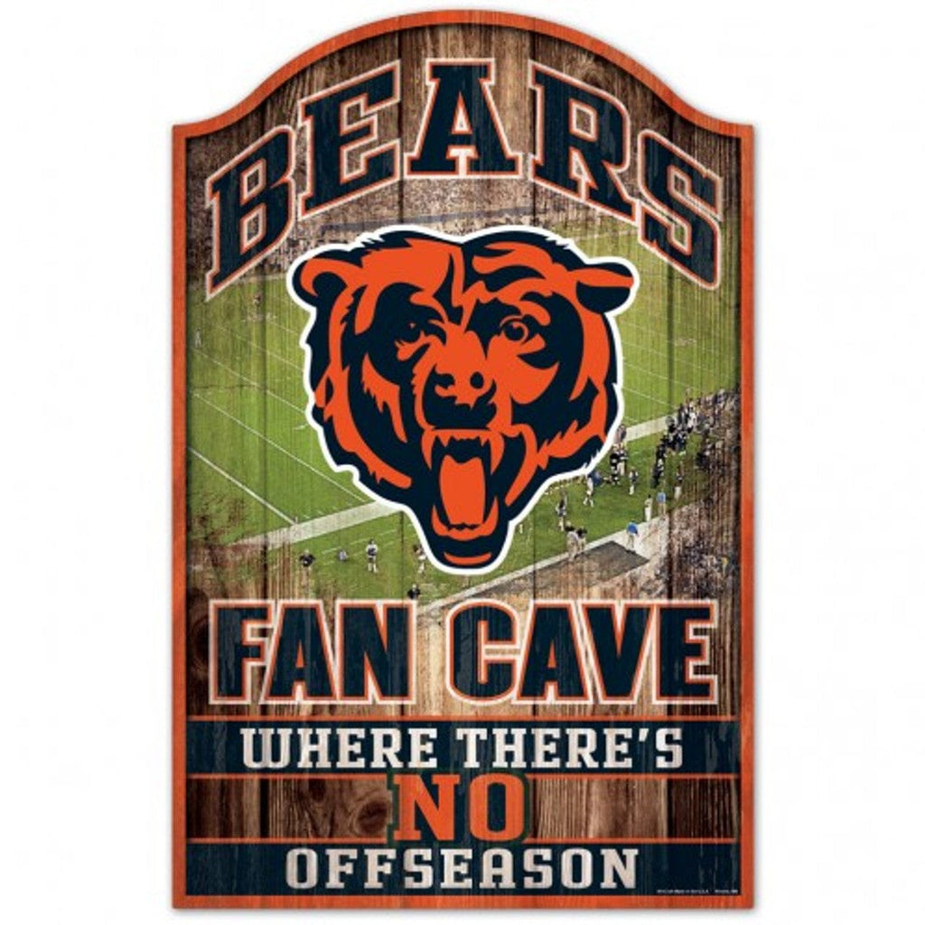 Sign 11x17 Fan Cave Chicago Bears Sign 11x17 Wood Fan Cave Design 032085054098