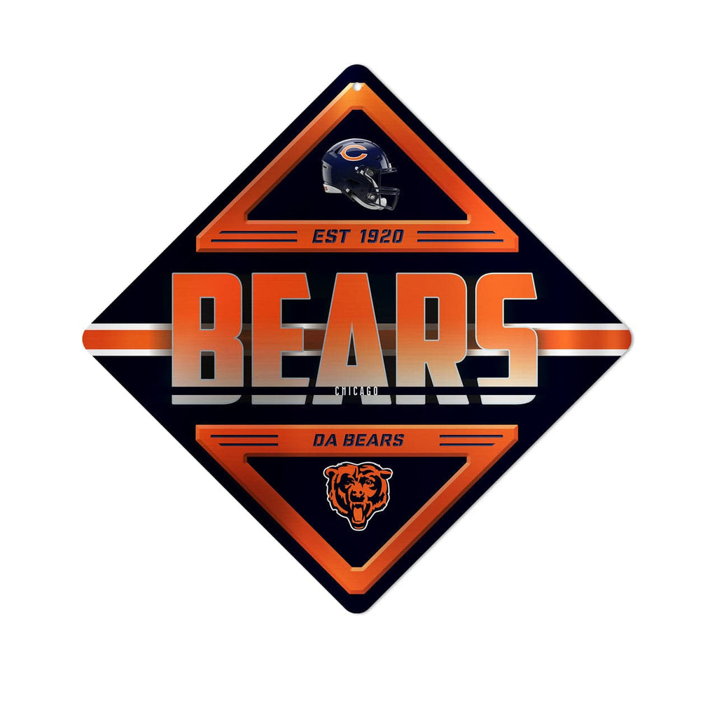 Sign 12x12 Metal Chicago Bears Sign Metal Diamond Shape 611407462232