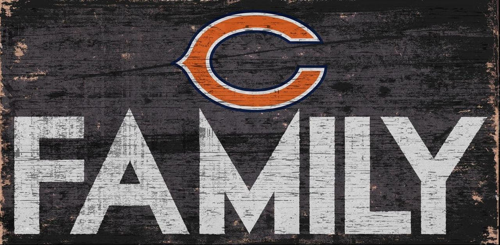 Sign 12x6 Family Design Chicago Bears Sign Wood 12x6 Family Design - Special Order 878460073199