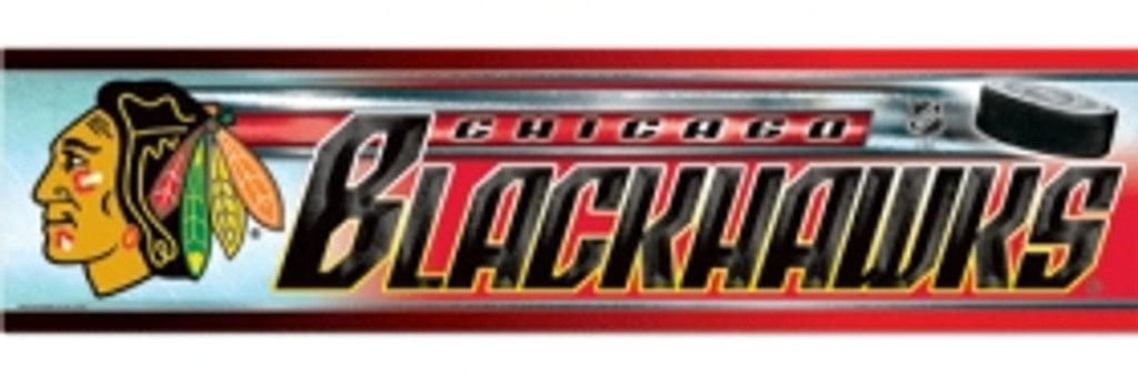 Decal 3x12 Bumper Strip Style Chicago Blackhawks Bumper Sticker 032085133311